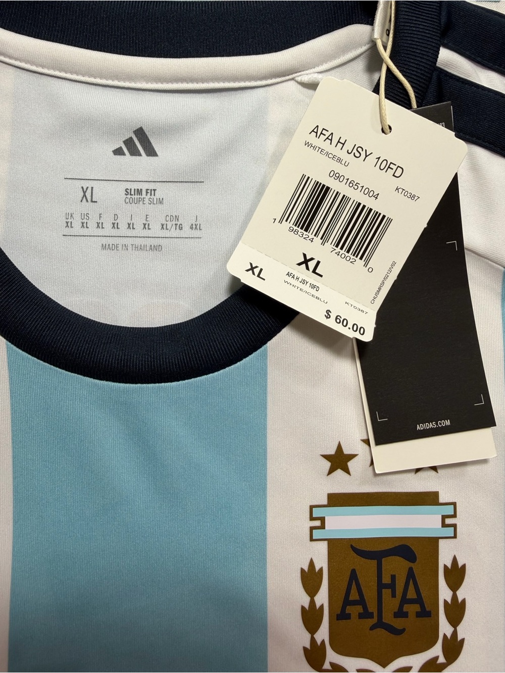 Adidas Argentina Lionel Messi #10 Home Jersey Men’s XL NWT Slim Fit - Picture 3 of 10